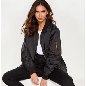 ACTIVE USA women's navy blue bomber jacket Size medium military